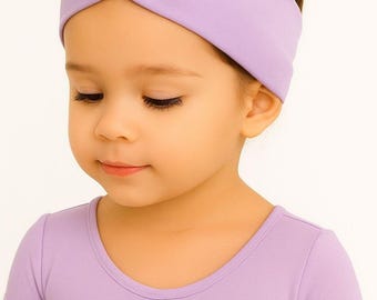 Lila Coton Pamuklu Kumaş Saç Bandı