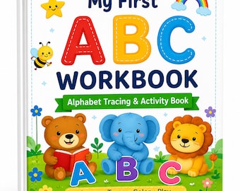 Preschool ABC Tracing Workbook | Alphabet Learn, Trace, Color, Play (Instant Download)