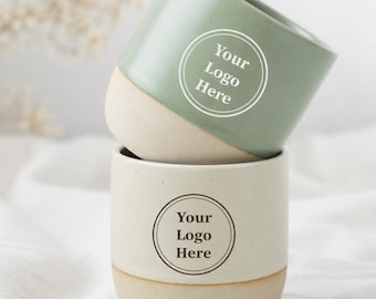 Caneca de cerâmica com gravação de logotipo, caneca personalizada para empresa, presente para funcionários, caneca com texto ou logotipo personalizado.