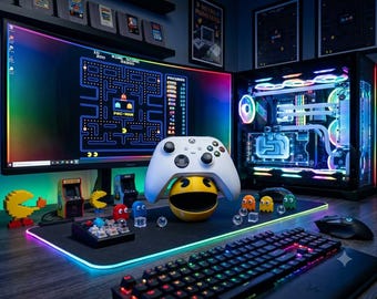 3D Printed Pac-Man Controller Holder | Xbox, PlayStation, Switch Controller Stand | Retro Geek Gaming Desk Accessory