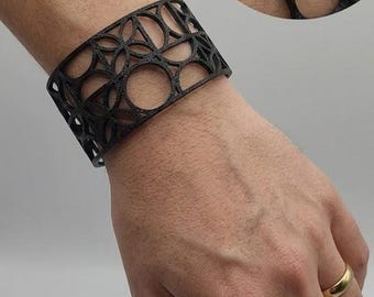 Geometric 3D Printed Flexible TPU Cuff Bracelet