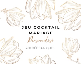 Jeu Défis mariage personnalisé à imprimer | 200 Défis Invités | Animation cocktail de mariage ou vin d’Honneur