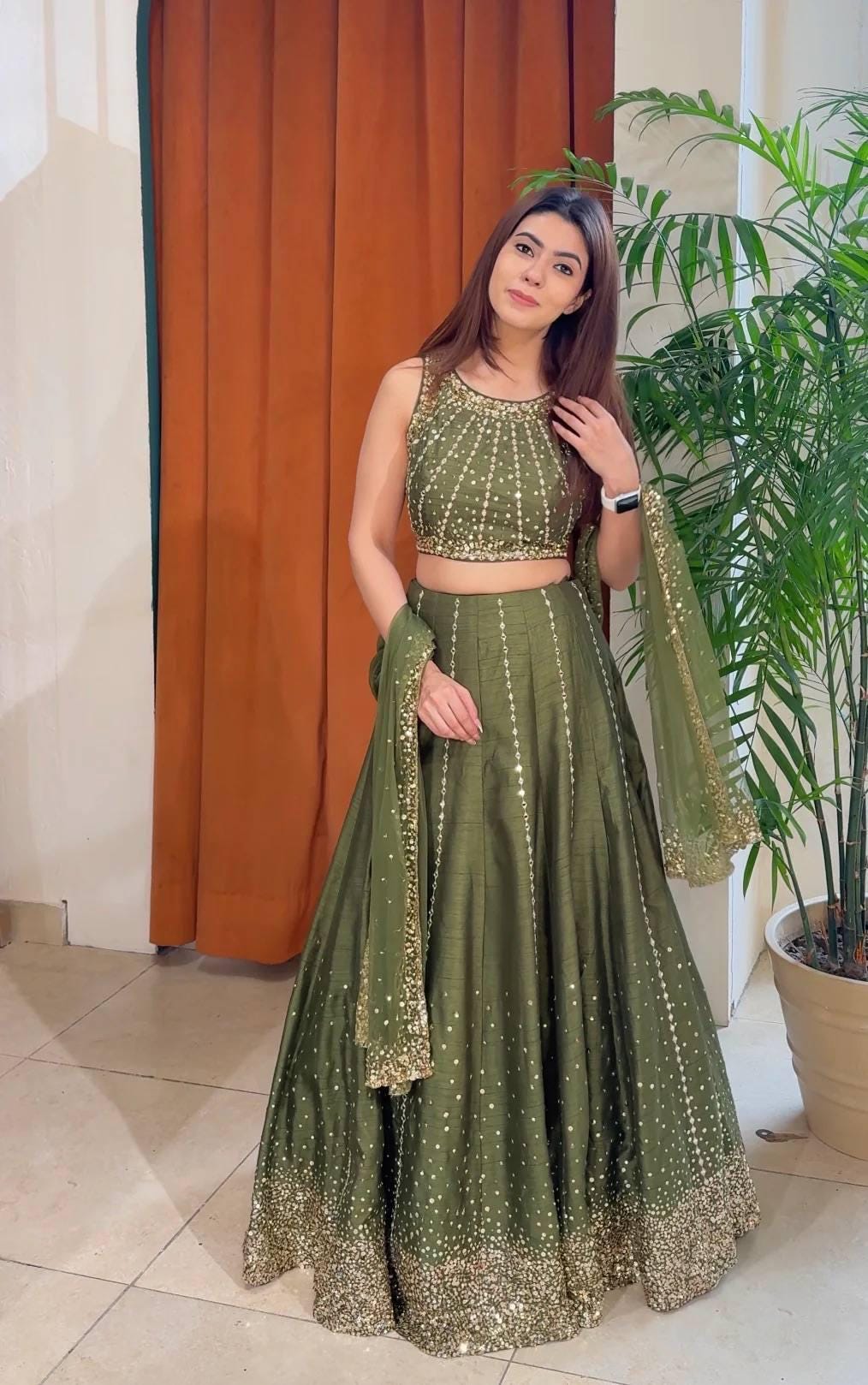 Olive Green Sequin Dress - Etsy Olive Green Sequin Dress - Etsy