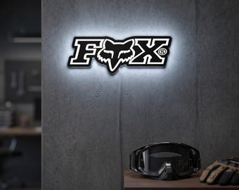 Fox Logo LED Lightbox, Dimmable 3D Wall Art, Modern Room Decor