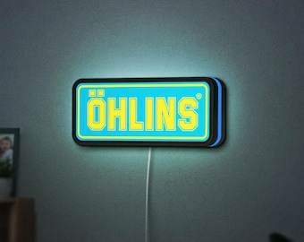 Ohlins 3D LED Lightbox, Racing Garage Decor, Dimmable Wall Art Lamp