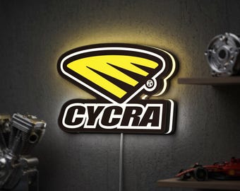 Cycra Racing 3D LED Lightbox, Dimmable Motocross Sign, Garage Man Cave Art