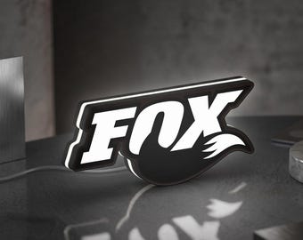 FOX Racing LED Lightbox, 3D Mountain Bike Motocross Wall Art Sign, Dimmable Room Accent