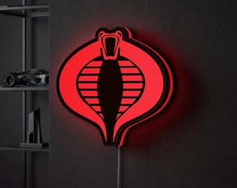 G.I. Joe Cobra 3D LED Lightbox, Dimmable Snake Wall Art, Man Cave Decor