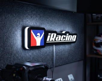 iRacing LED Lightbox, Dimmable 3D Sim Racing Wall Decor, Motorsport Game Fan Sign