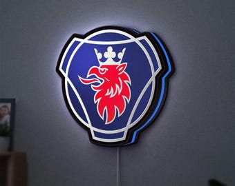 Scania Griffin LED Lightbox, Dimmable Truck Sign, Garage Man Cave Wall Art