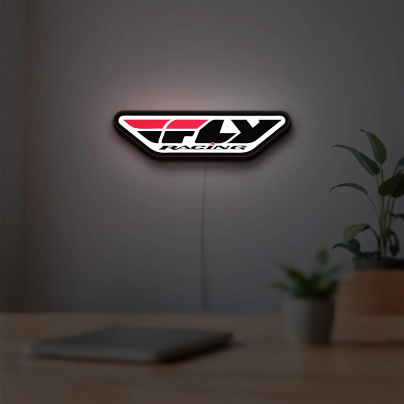 Fly Racing LED Lightbox, Dimmable 3D Sign, Motocross Man Cave Decor image 5