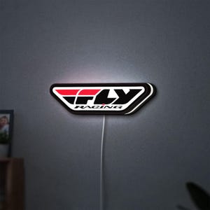 Fly Racing LED Lightbox, Dimmable 3D Sign, Motocross Man Cave Decor image 1