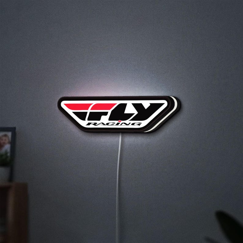 Fly Racing LED Lightbox, Dimmable 3D Sign, Motocross Man Cave Decor image 1
