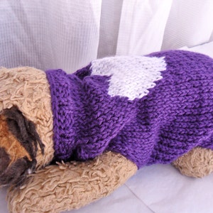 Heart dog sweater knitting pattern PDF, small dog sweater image 3