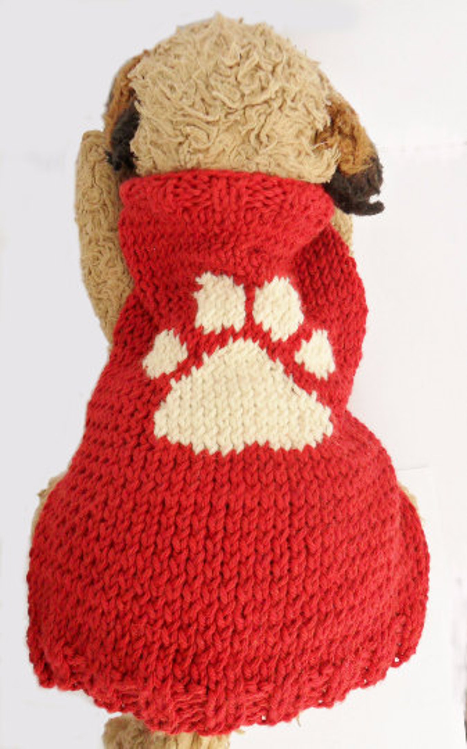 Dog Sweater Knitting Pattern With Paw Print PDF Small Dog | Etsy Australia