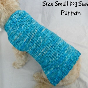 Simple dog sweater knitting pattern - PDF, small dog sweater