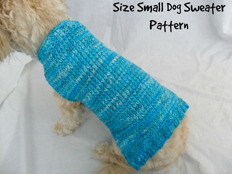 Simple dog sweater knitting pattern PDF, small dog sweater image 1