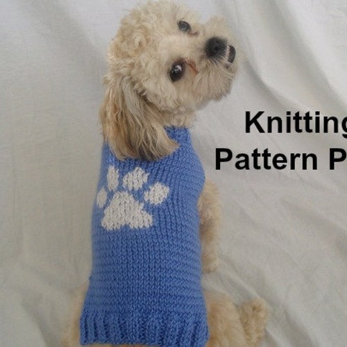Dog Sweater Knitting Pattern With Paw 