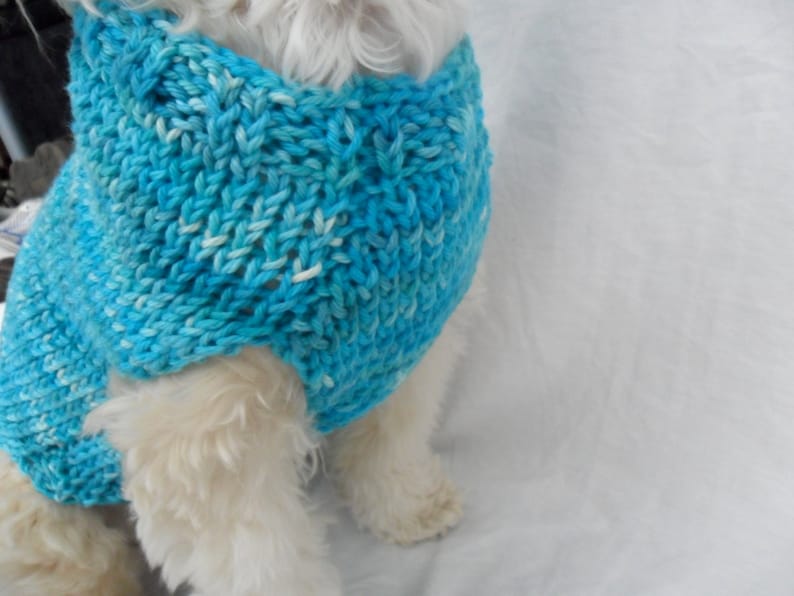 Simple dog sweater knitting pattern PDF, small dog sweater image 2