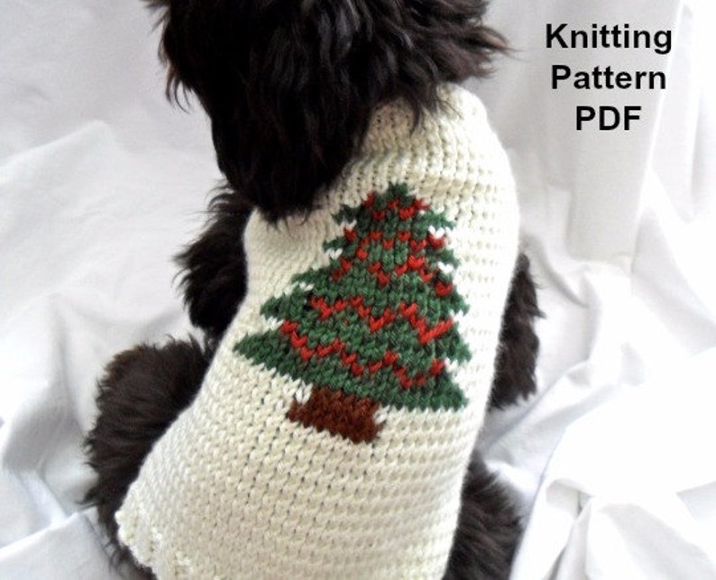 Christmas Dog Sweater Knitting Pattern PDF for Small Dogs Etsy