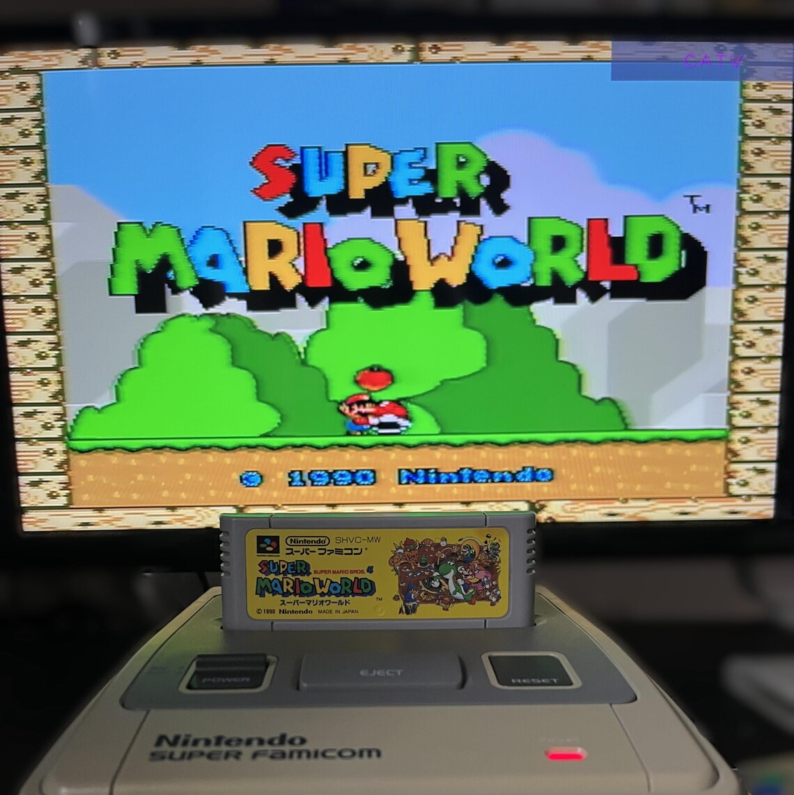 Super Famicom Console Bundle Donkey Kong 1 & 2 Super Mario World SNES Japan Tested Working 2 Controllers, foto 4 di 5