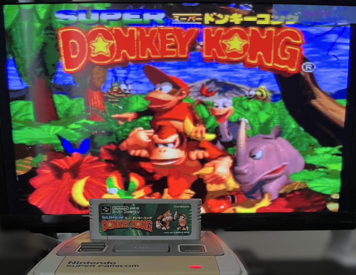 Super Famicom Console Bundle Tested Working Donkey Kong 1 2 Street Fighter II SNES Japan 2 Controllers, foto 3 di 5