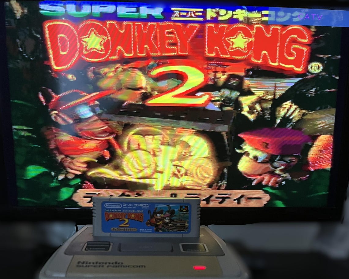 Super Famicom Console Bundle Tested Working Donkey Kong 1 2 Street Fighter II SNES Japan 2 Controllers, foto 4 di 5