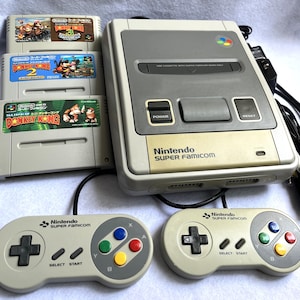 Super Famicom Konsolen Bundle Getestet Arbeits Donkey Kong Trilogy SNES Japan 2 Controllers Kostenloser Versand