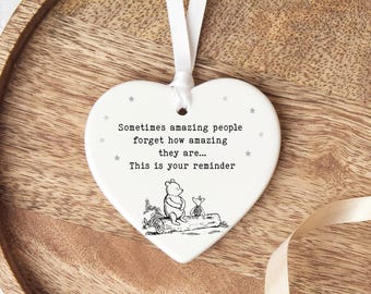 A Reminder That You Are Amazing Winnie The Pooh Ceramic Gift for friend,Positive Gift,Friends Gift,Motivational Gift,Ornament,Family Gift