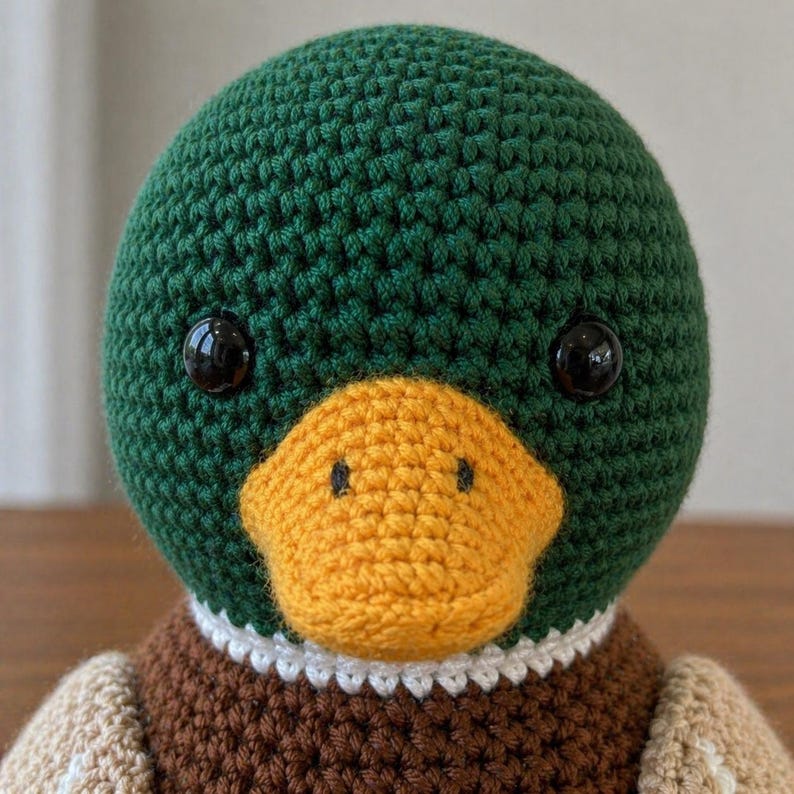 Realistic Crochet Duck Pattern, Mallard Amigurumi Tutorial (PDF Download) image 7