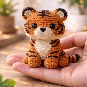 Realistiskt virkmönster för tiger | Amigurumi-plyschhandledning (PDF-nedladdning)