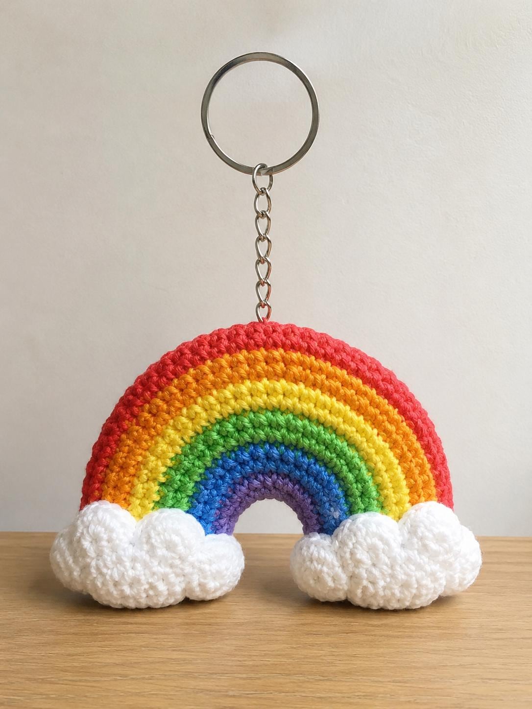 40 Rainbow Crochet Patterns to Brighten Home Decor, Gifts, and Everyday Accessories 33 Rainbow Crochet Keychain