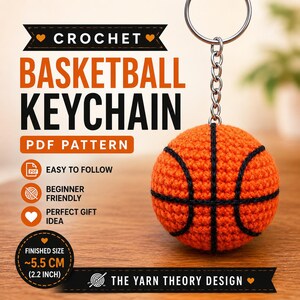 Mönster för virkade basketnyckelringar | Mini Amigurumi-handledning (PDF-nedladdning)