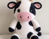 Crochet Cow Amigurumi Pattern, Kawaii Farm Animal Tutorial (PDF Download)