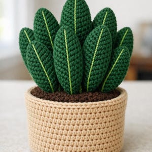 Realistisch gehaakt slangenplantpatroon | Amigurumi-potplant pdf