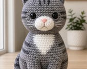 Realistic Tabby Cat Crochet Pattern, Amigurumi Kitten Plush Tutorial (PDF)