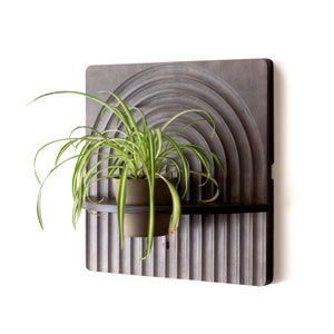 Carved Arch Wall Plant Hanger: Boho Indoor Planter Shelf - Made in USA