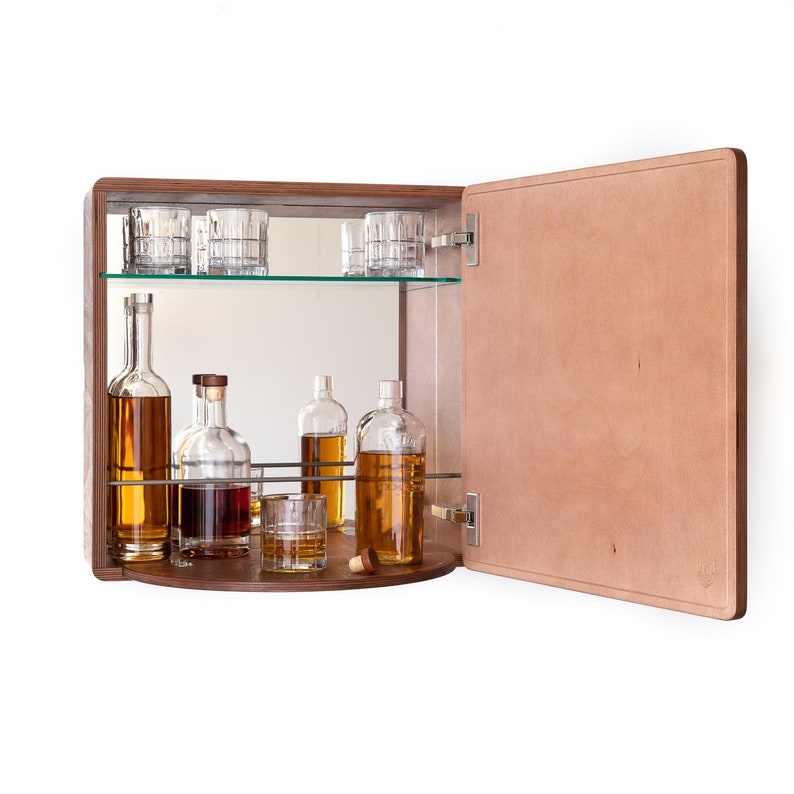 KARVD Bend Floating Murphy Bar Wall Mounted Liquor Compact