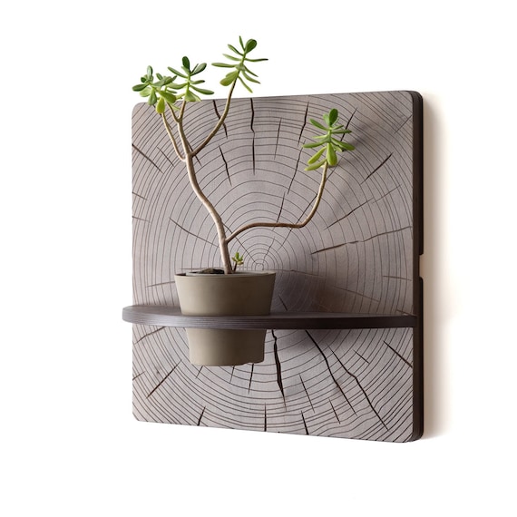 Karvd Timber Hanging Planter Wall Mounted Plant Stand