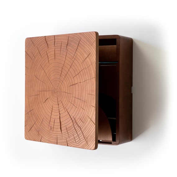 Karvd Timber Wall Mounted Liquor Cabinet Compact Cocktail - Wall Hanging Liquor Cabinet Karvd Timber Wall Mounted Liquor Cabinet Compact Cocktail - Wall Hanging Liquor Cabinet