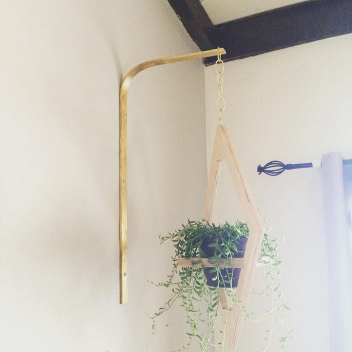 Brass Planter Bracket Modern Plant Hanger Decorative Wall Etsy