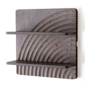 Wood Carved Boho Shelf: Wall Mounted Shelving Unit - Made in USA