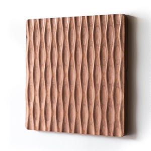 Wood Carved Tiki Wall Panel: Mid Century Boho Decor, Made in USA