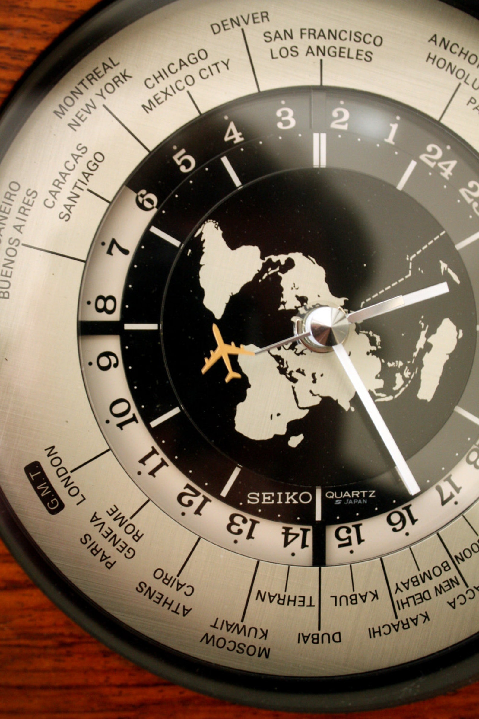 Vintage Seiko World Desk Clock QZ877B Jet Plane Second Hand Etsy