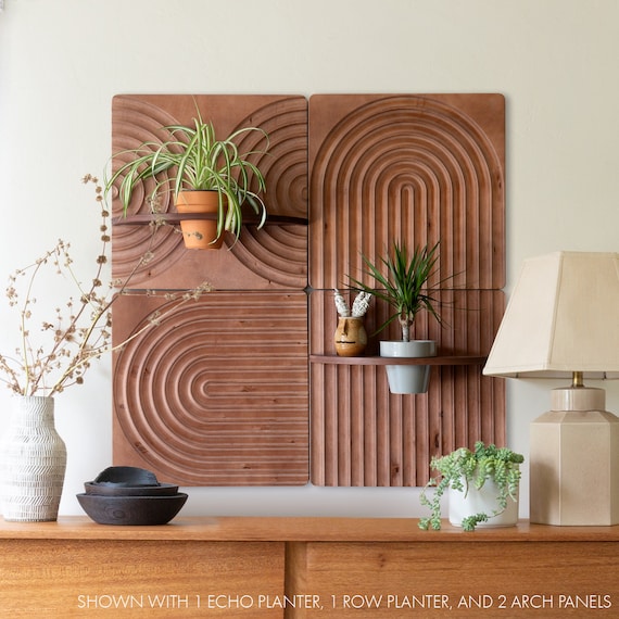 Karvd Echo Hanging Planter Wall Mounted Plant Stand - Wooden Wall Mounted Planters Karvd Echo Hanging Planter Wall Mounted Plant Stand - Wooden Wall Mounted Planters