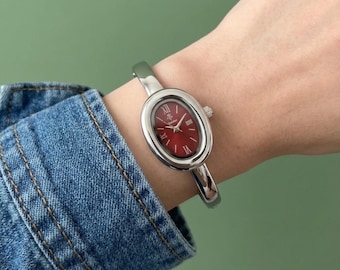 Dainty Gold Watch for Women | Small Oval Face Dress Watch with Roman Numerals