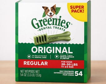 Greenies Regular Natural Original Chicken Flavor Dental Dog Treats, confezione da 54 pezzi