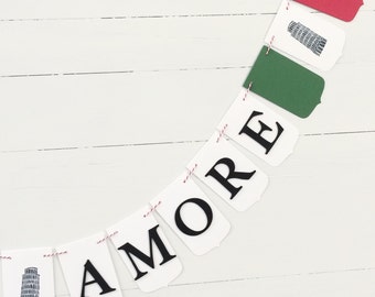 That's Amore Banner: Italian Wedding, Birthday Party Decor