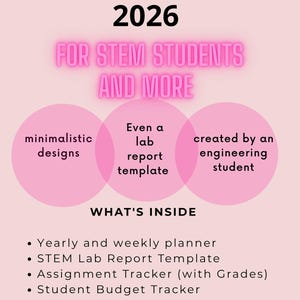 Planificador digital para estudiantes de STEM e ingeniería 2026 / Plantilla para informes de laboratorio / Seguimiento de objetivos académicos / Programa de prácticas profesionales / PDF para iPad compatible con Goodnotes