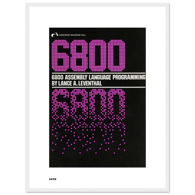 Omslag till manual för assemblerprogrammering 6800 - inramad tryckning bild 1